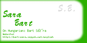 sara bart business card